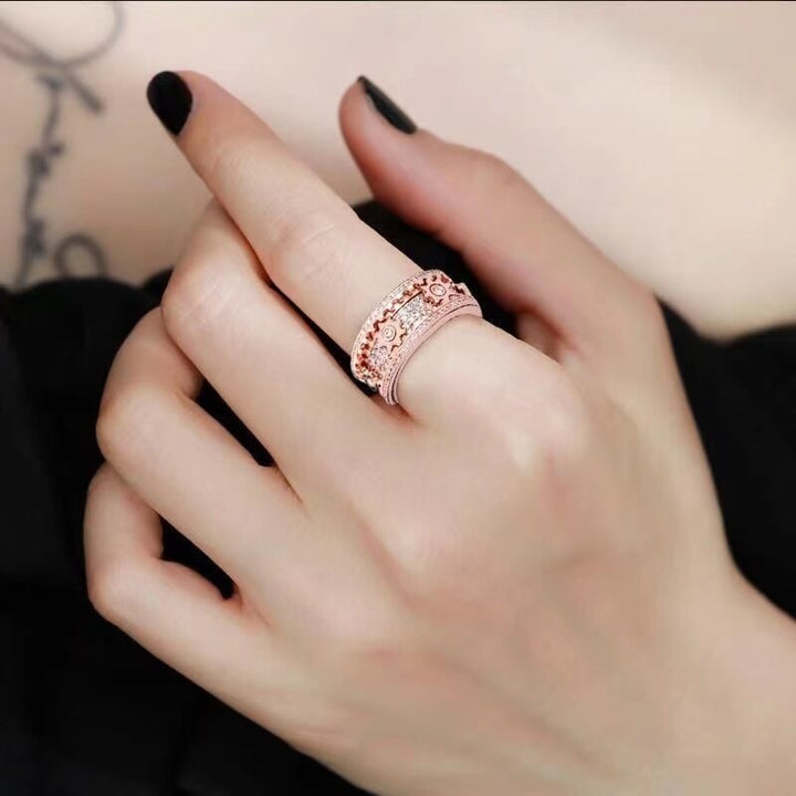 Relaxing Spinner - Spinfinity-Rose gold-17.4mm = 0.685 inches-Nora Luxe