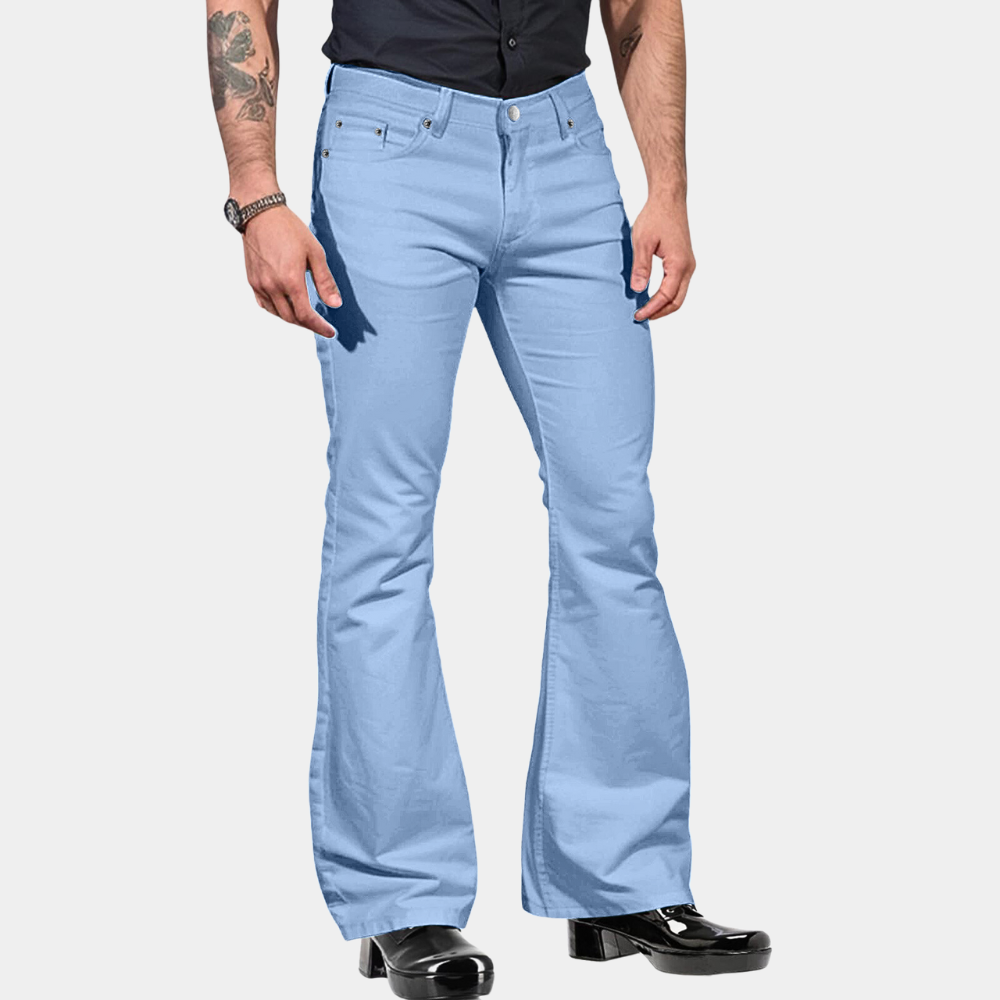 Retro Flared Men's Trousers - Joris-Blue-S-Nora Luxe