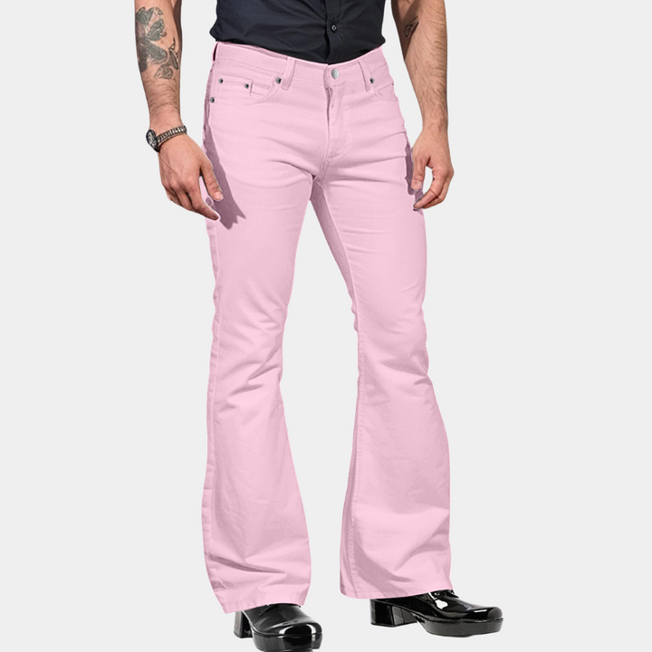 Retro Flared Men's Trousers - Joris-Pink-S-Nora Luxe