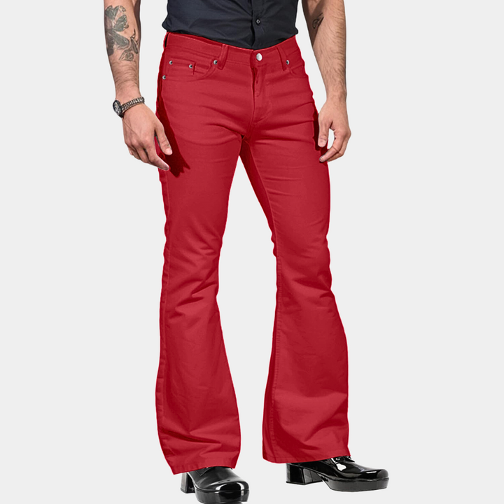 Retro Flared Men's Trousers - Joris-Red-S-Nora Luxe