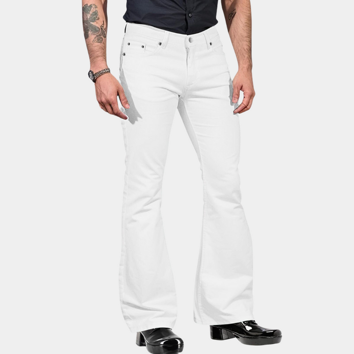 Retro Flared Men's Trousers - Joris-White-S-Nora Luxe
