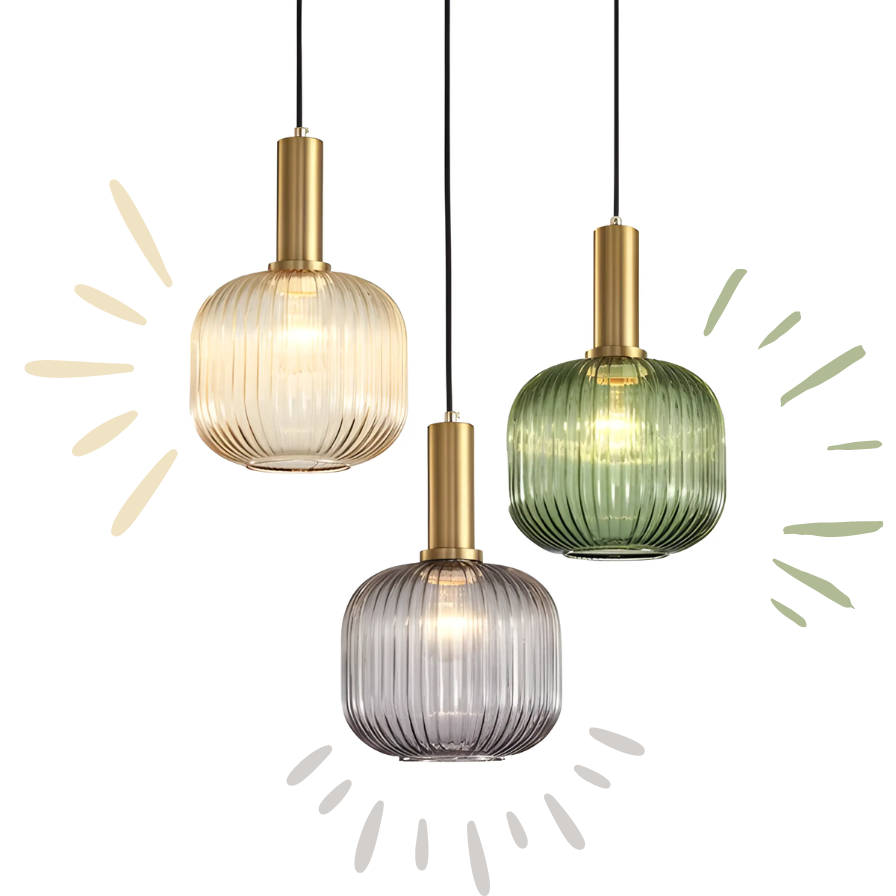Retro Glass Pendant Lamp - ColorVibe-Brown-A-Nora Luxe