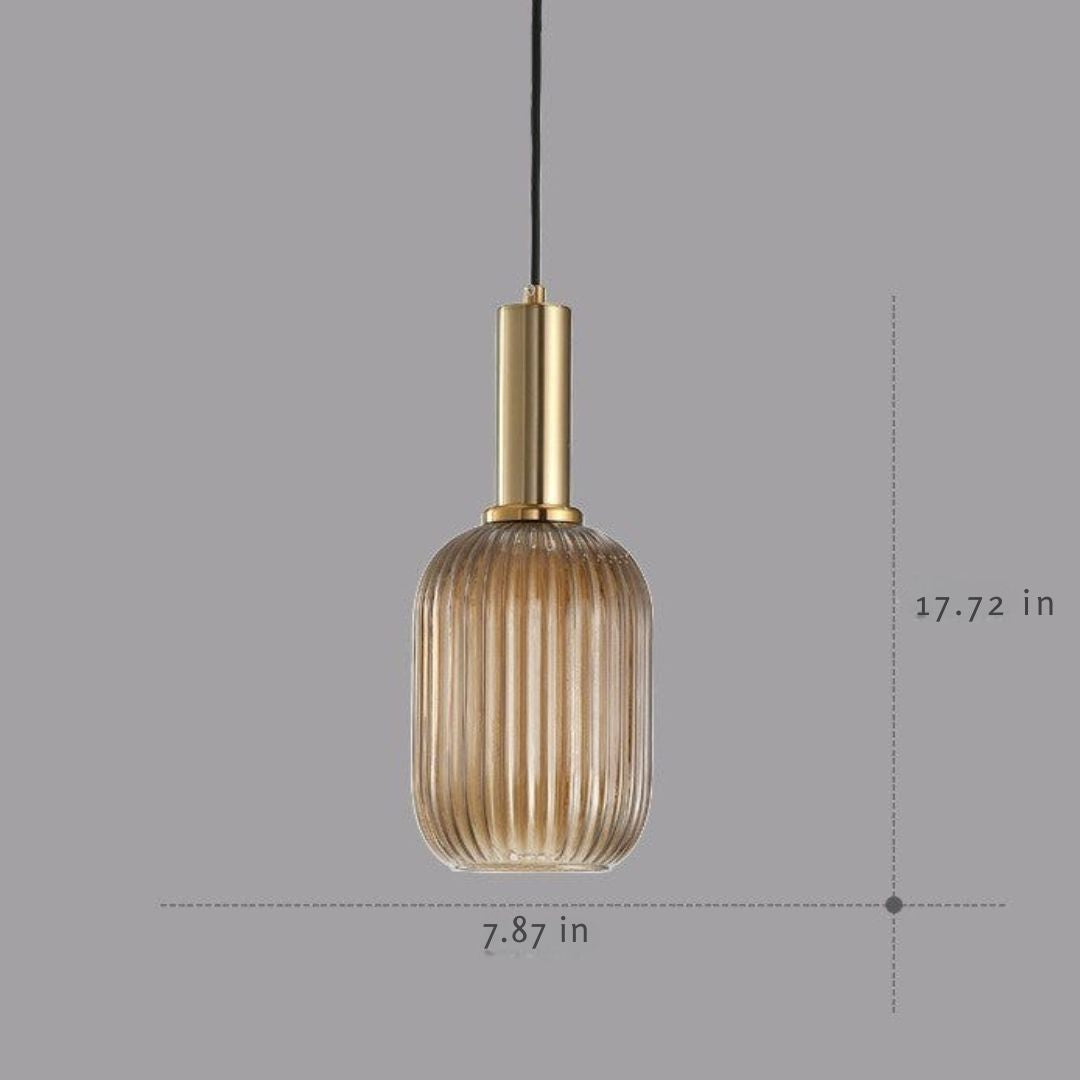 Retro Glass Pendant Lamp - ColorVibe-Brown-A-Nora Luxe