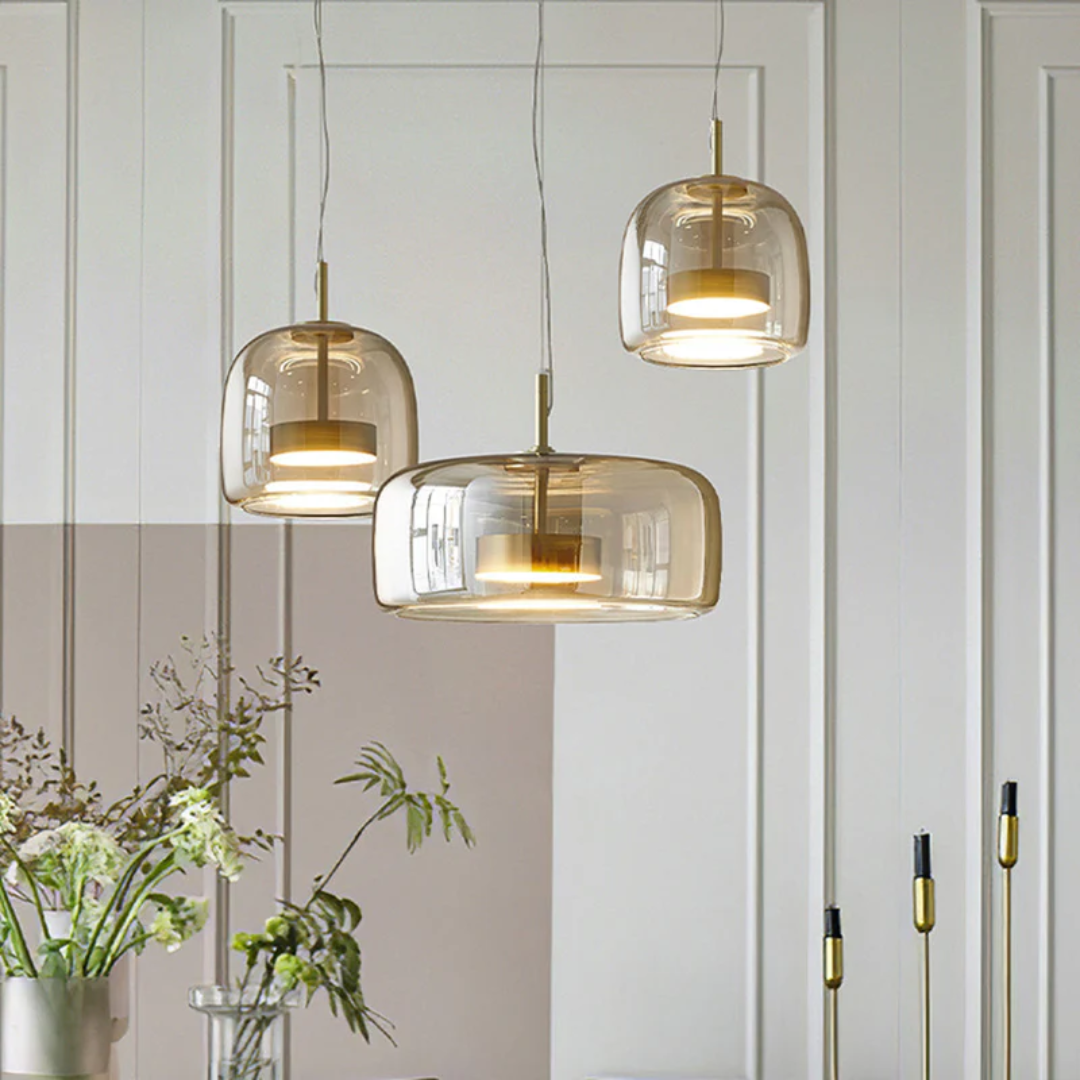 Retro LED Pendant Lamp - VintageGlow-Amber-9.84 in-Warm White-Nora Luxe