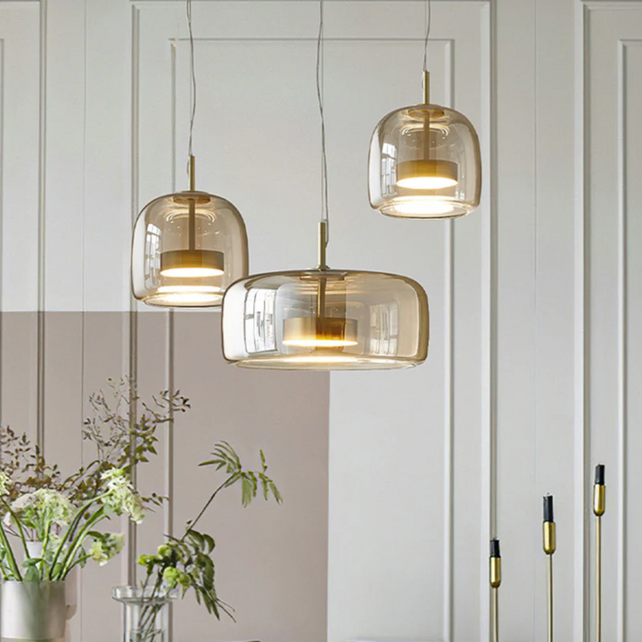 Retro LED Pendant Lamp - VintageGlow-Amber-9.84 in-Warm White-Nora Luxe