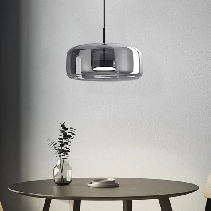 Retro LED Pendant Lamp - VintageGlow-Smoky Gray-13.77 in-Warm White-Nora Luxe