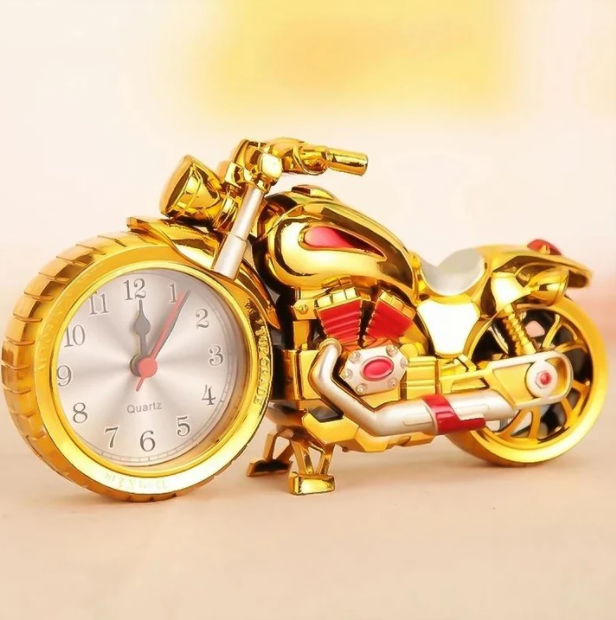 Retro Motorcycle Alarm Clock - MotoTime-Gold-Nora Luxe