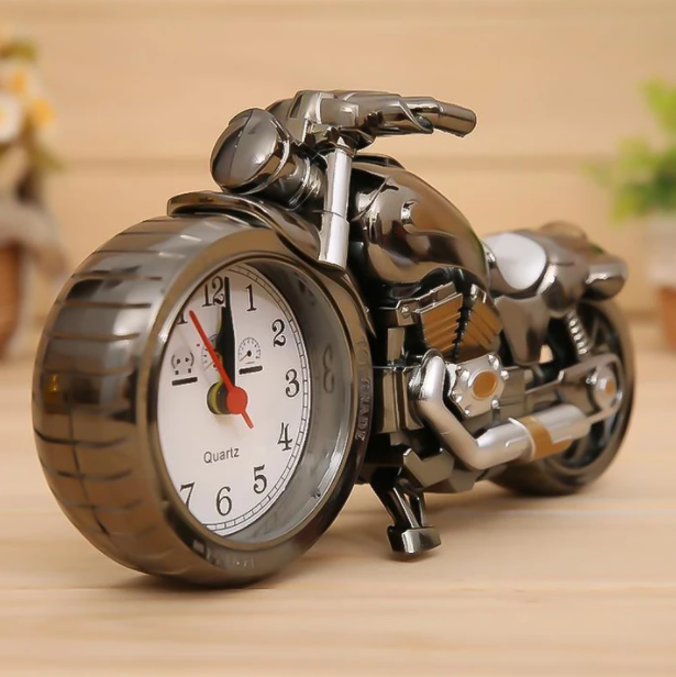 Retro Motorcycle Alarm Clock - MotoTime-Silver-Nora Luxe
