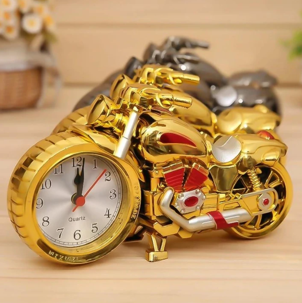 Retro Motorcycle Alarm Clock - MotoTime-Silver-Nora Luxe