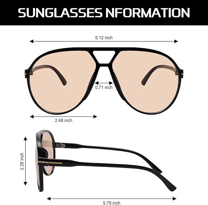 Retro Oversized Aviator Sunglasses - Amara-Black Clear-Nora Luxe