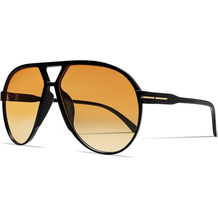 Retro Oversized Aviator Sunglasses - Amara-Black Gradient Orange-Nora Luxe