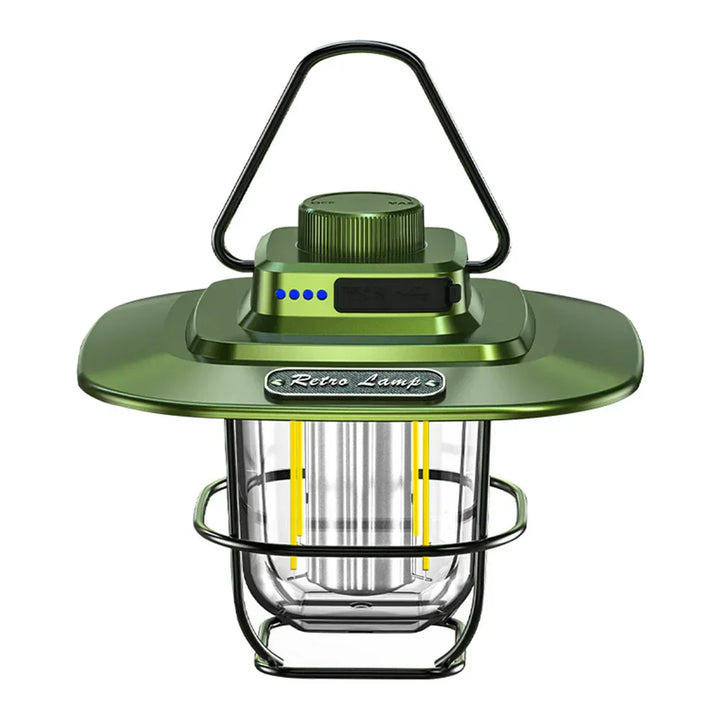 Retro Rechargeable LED Camping Lantern - NostalgiaGlow-Green-Nora Luxe