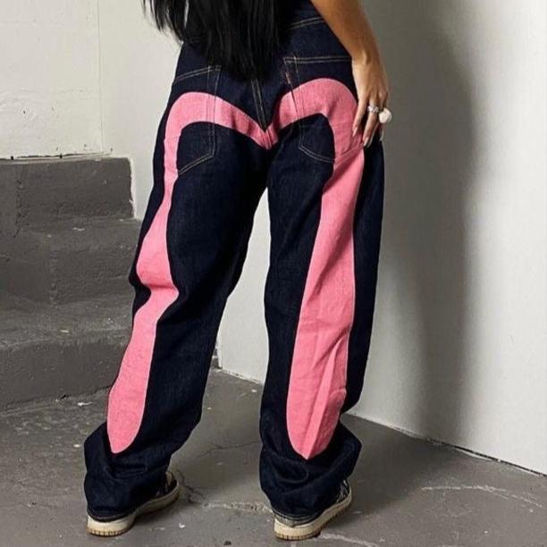 Retro Street Jeans – Jaxen-Pink-S-The Livary