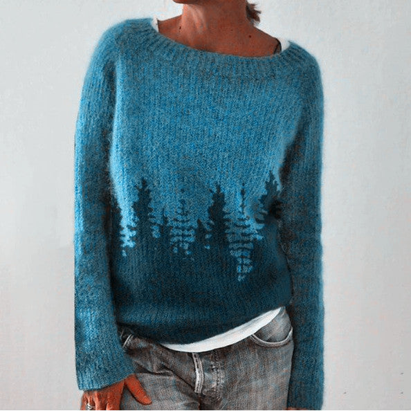 Retro Women's Sweater - Celeste-Blue-S-Nora Luxe