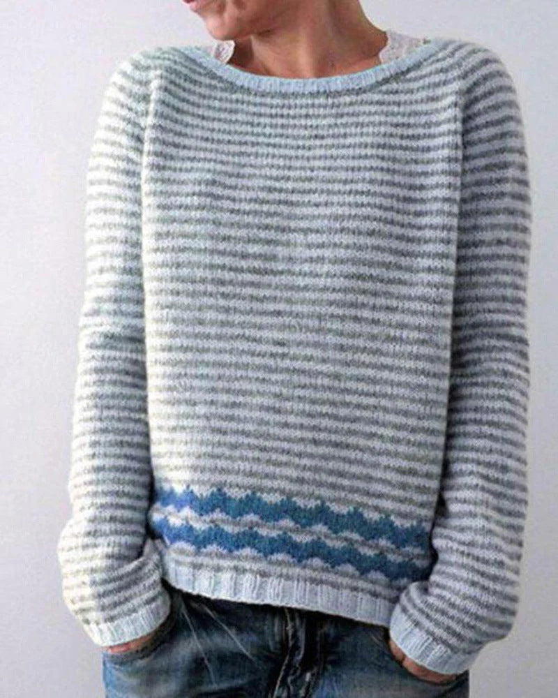 Retro Women's Sweater - Celeste-Heavenly Blue-S-Nora Luxe