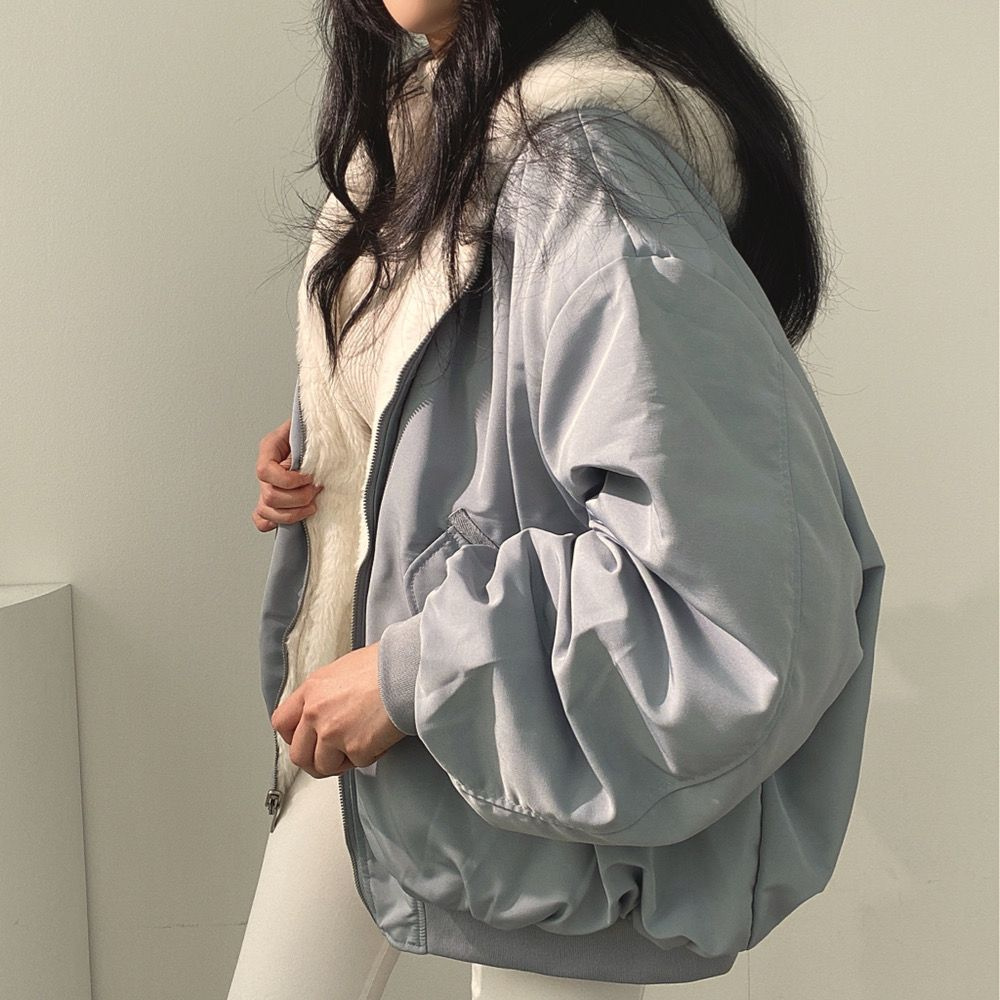 Reversible Ladies' Winter Coat with Hood - Isla-Blue-S-Nora Luxe