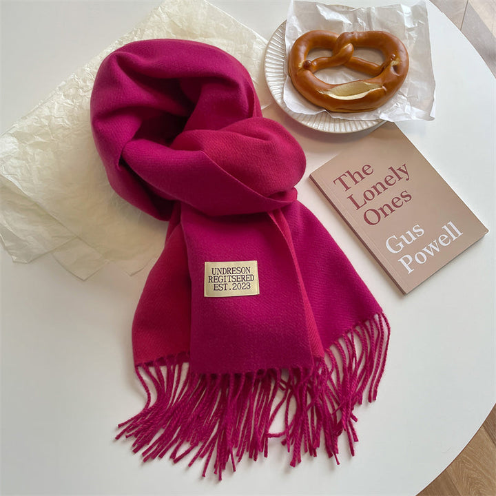 Reversible Pashmina Scarf - Elena-Bordeaux Red-Nora Luxe
