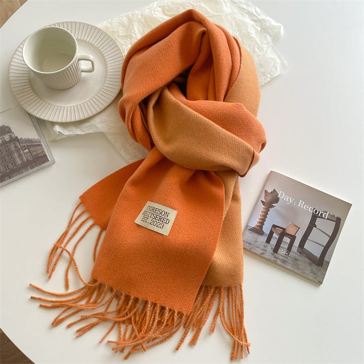 Reversible Pashmina Scarf - Elena-Orange-Nora Luxe