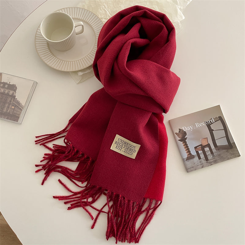 Reversible Pashmina Scarf - Elena-Red-Nora Luxe