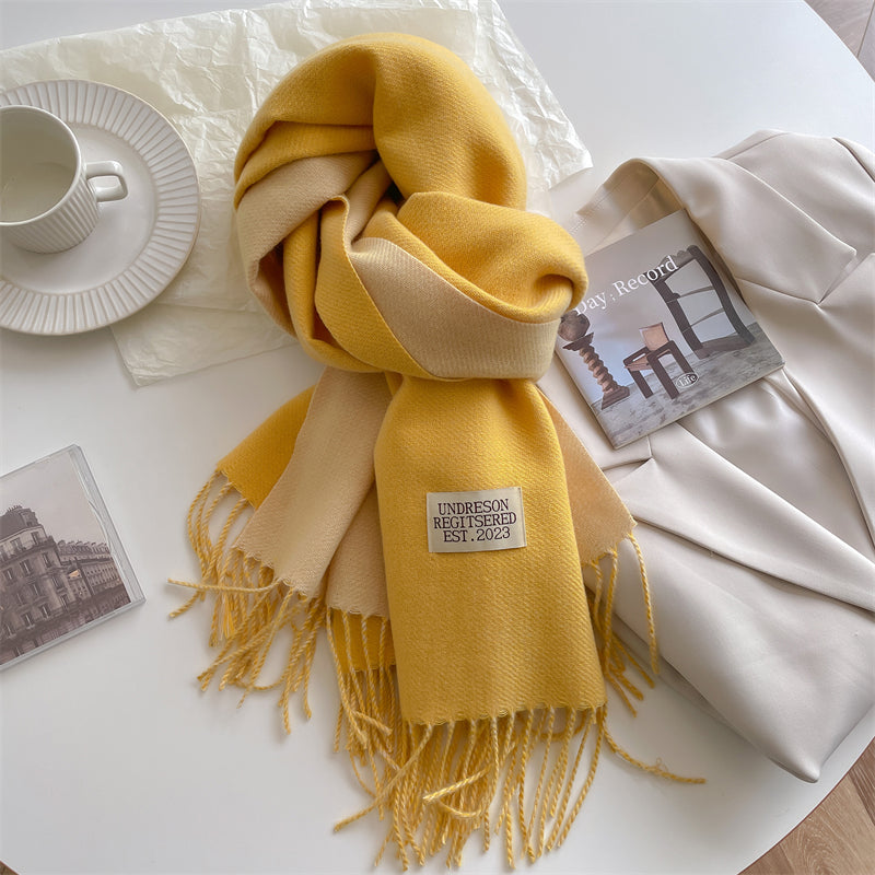 Reversible Pashmina Scarf - Elena-Yellow-Nora Luxe