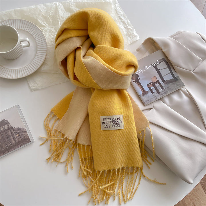 Reversible Pashmina Scarf - Elena-Yellow-Nora Luxe