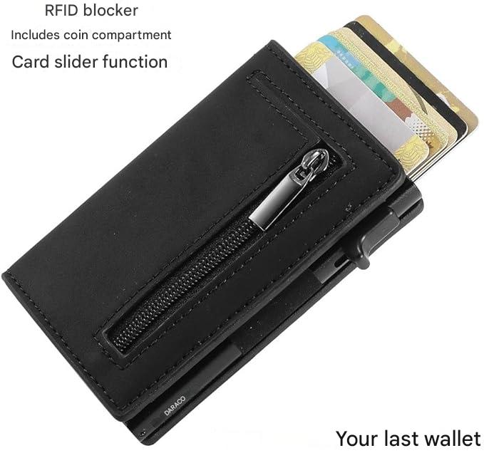 RFID-Protected Slim Wallet – CoreSlide-Black-Nora Luxe