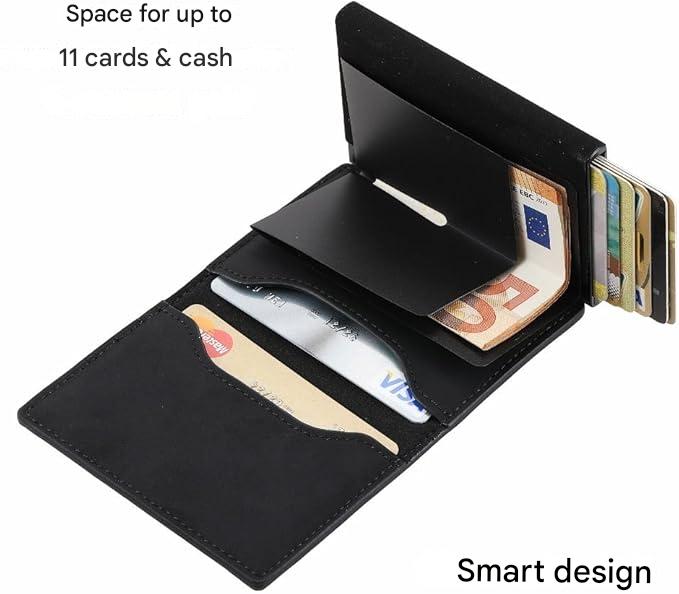 RFID-Protected Slim Wallet – CoreSlide-Black-Nora Luxe