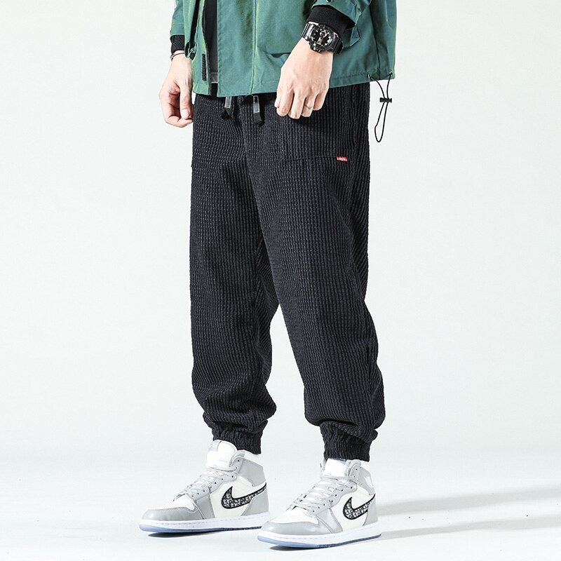 Ribbed Flannel Men's Trousers - Noah-Black-XS-Nora Luxe