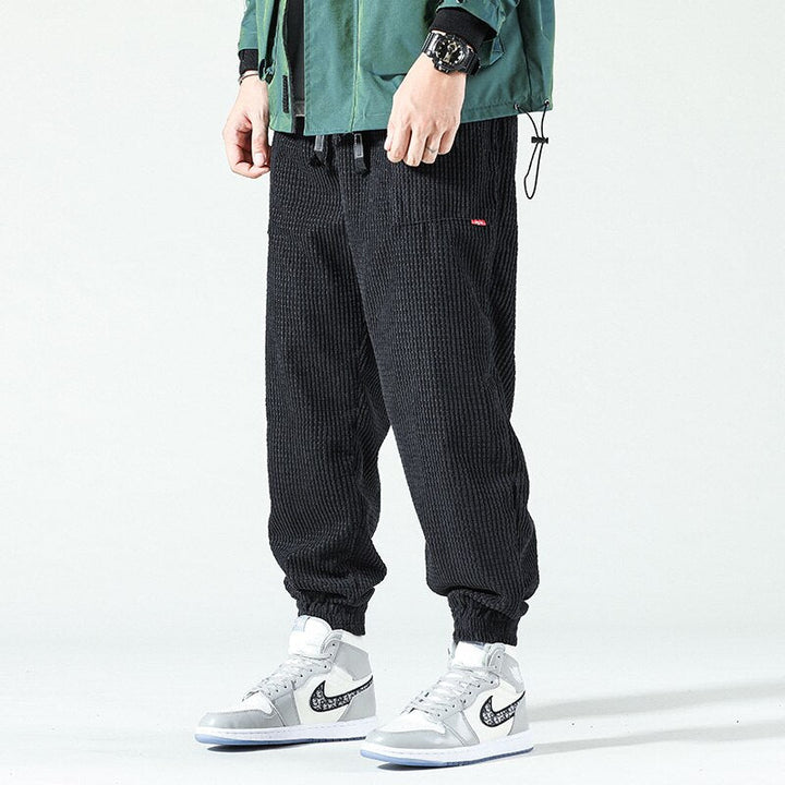 Ribbed Flannel Men's Trousers - Noah-Black-XS-Nora Luxe