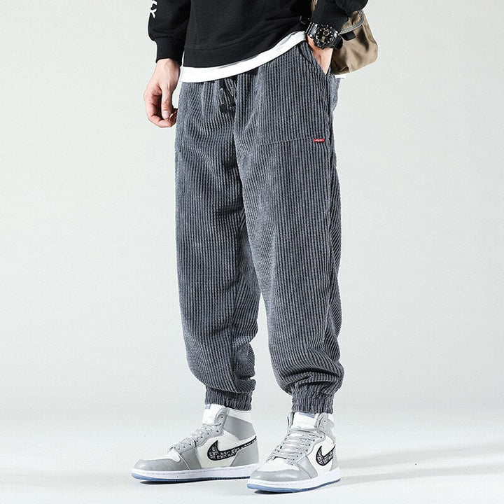 Ribbed Flannel Men's Trousers - Noah-Gray-XS-Nora Luxe