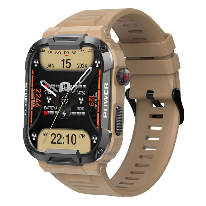 Robust Smartwatch for Men - IronPulse X1-Beige-Nora Luxe