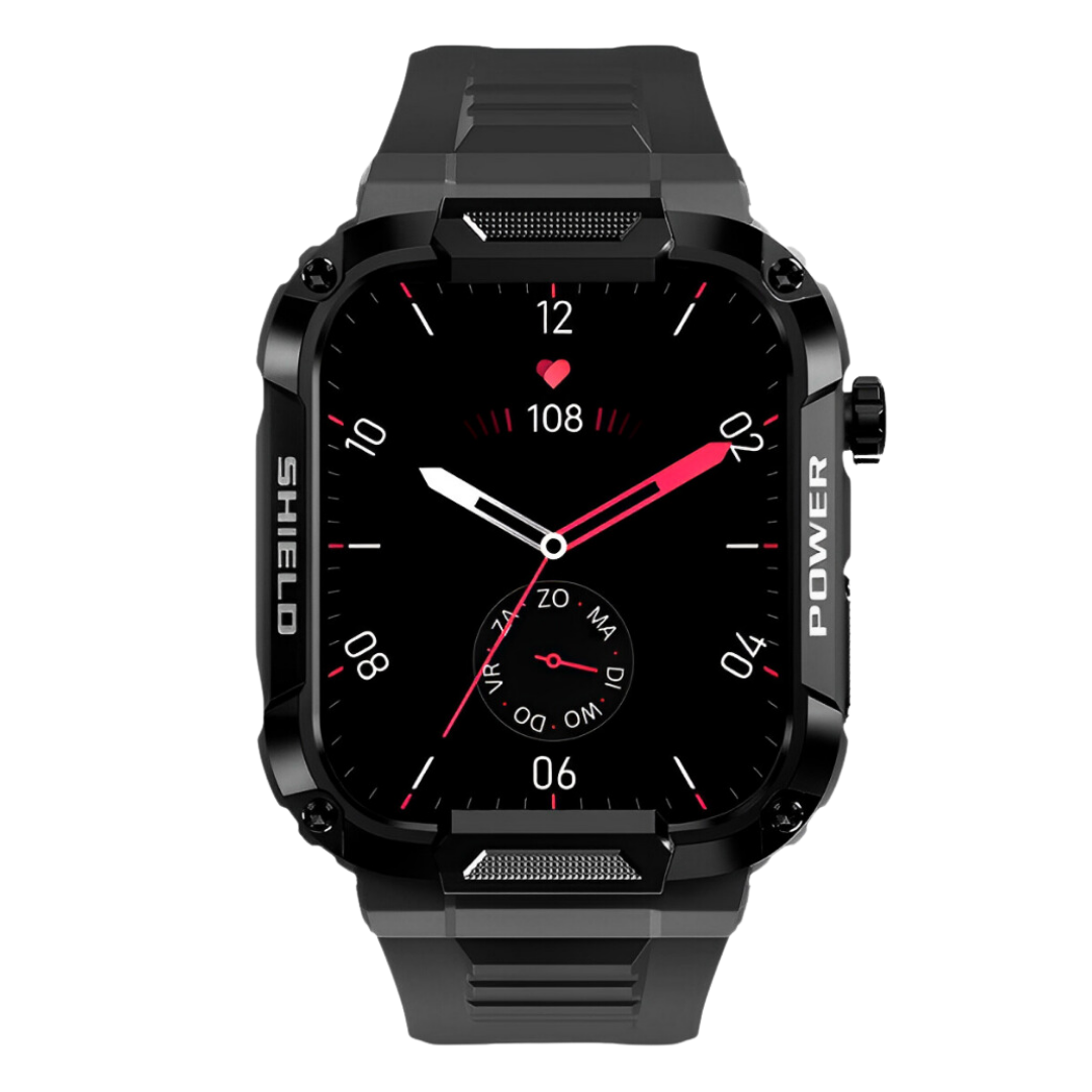 Robust Smartwatch for Men - IronPulse X1-Black-Nora Luxe