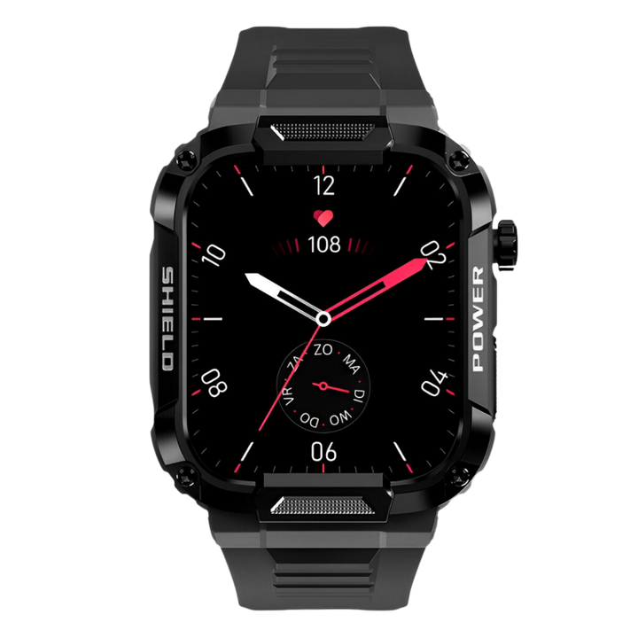 Robust Smartwatch for Men - IronPulse X1-Black-Nora Luxe