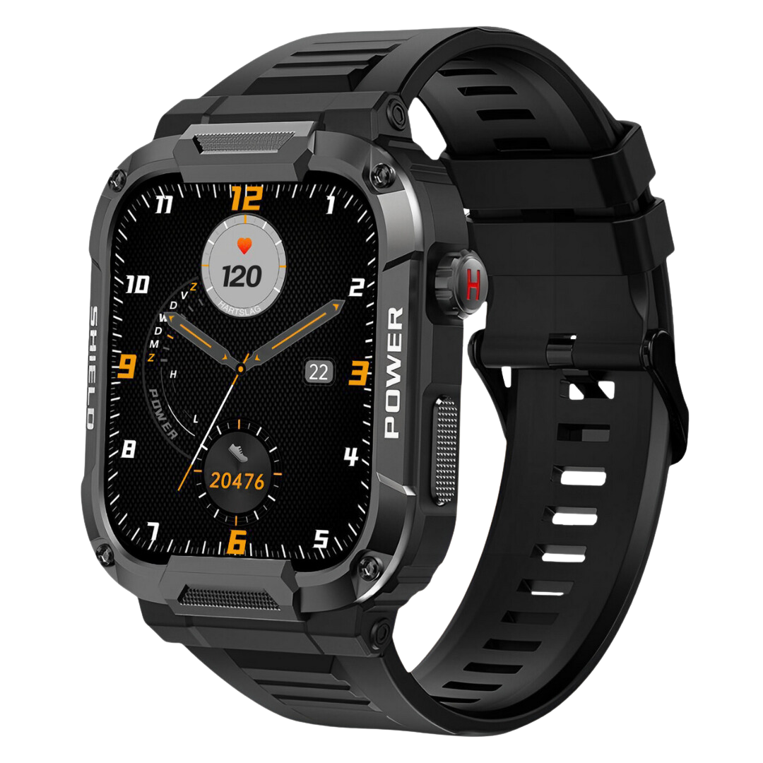Robust Smartwatch for Men - IronPulse X1-Black-Nora Luxe