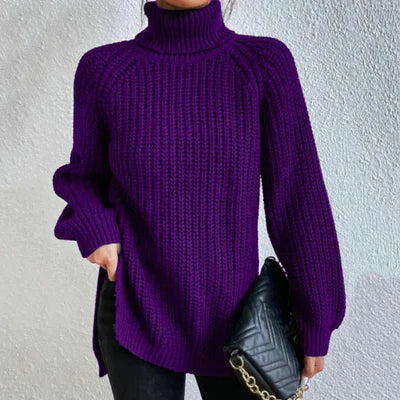 Roll-neck jumper for women - Velmora-Purple-S-Nora Luxe