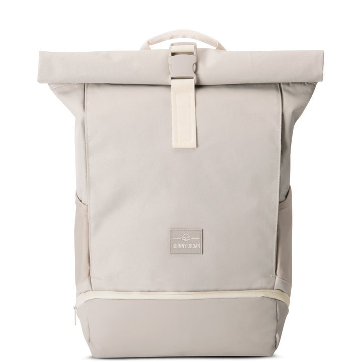 Rolltop Backpack – UrbanFlow-Beige Grey-Nora Luxe