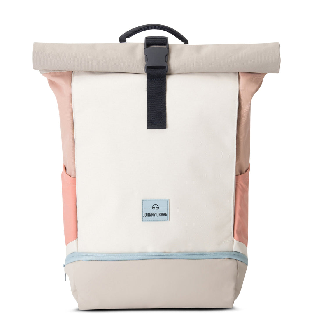 Rolltop Backpack – UrbanFlow-Beige Pink-Nora Luxe
