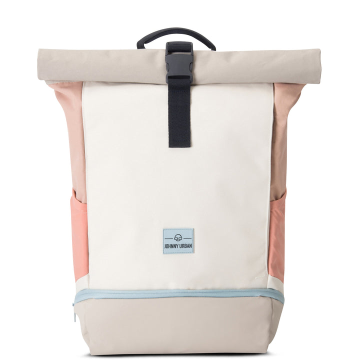 Rolltop Backpack – UrbanFlow-Beige Pink-Nora Luxe
