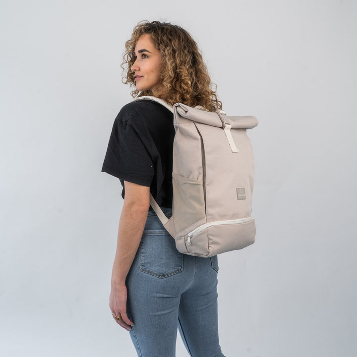 Rolltop Backpack – UrbanFlow-Black-Nora Luxe