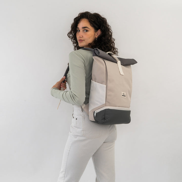 Rolltop Backpack – UrbanFlow-Black-Nora Luxe