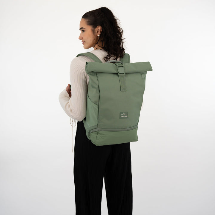 Rolltop Backpack – UrbanFlow-Black-Nora Luxe