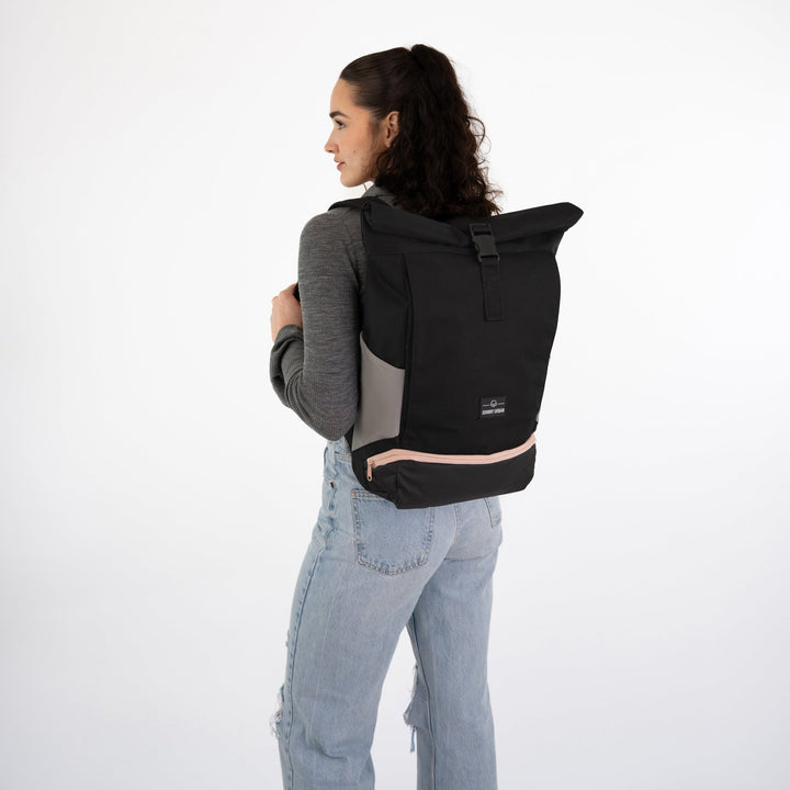 Rolltop Backpack – UrbanFlow-Black-Nora Luxe
