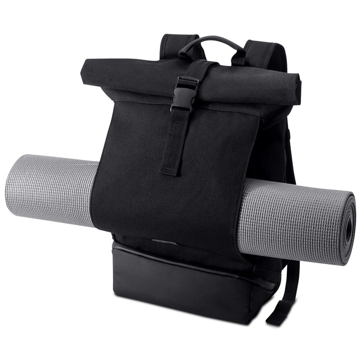 Rolltop Backpack – UrbanFlow-Black-Nora Luxe