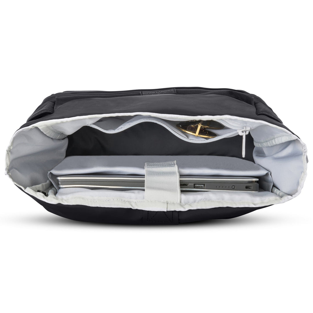 Rolltop Backpack – UrbanFlow-Black-Nora Luxe
