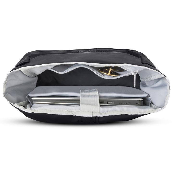 Rolltop Backpack – UrbanFlow-Black-Nora Luxe