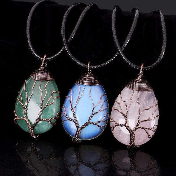 Rose Quartz Drop Necklace - Amelisse-Nora Luxe