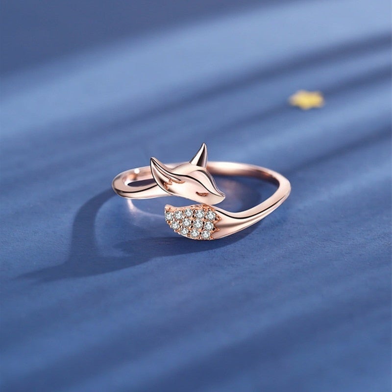 Rosé Silver Fox Ring - Finn (1+1 FREE)-5-Nora Luxe