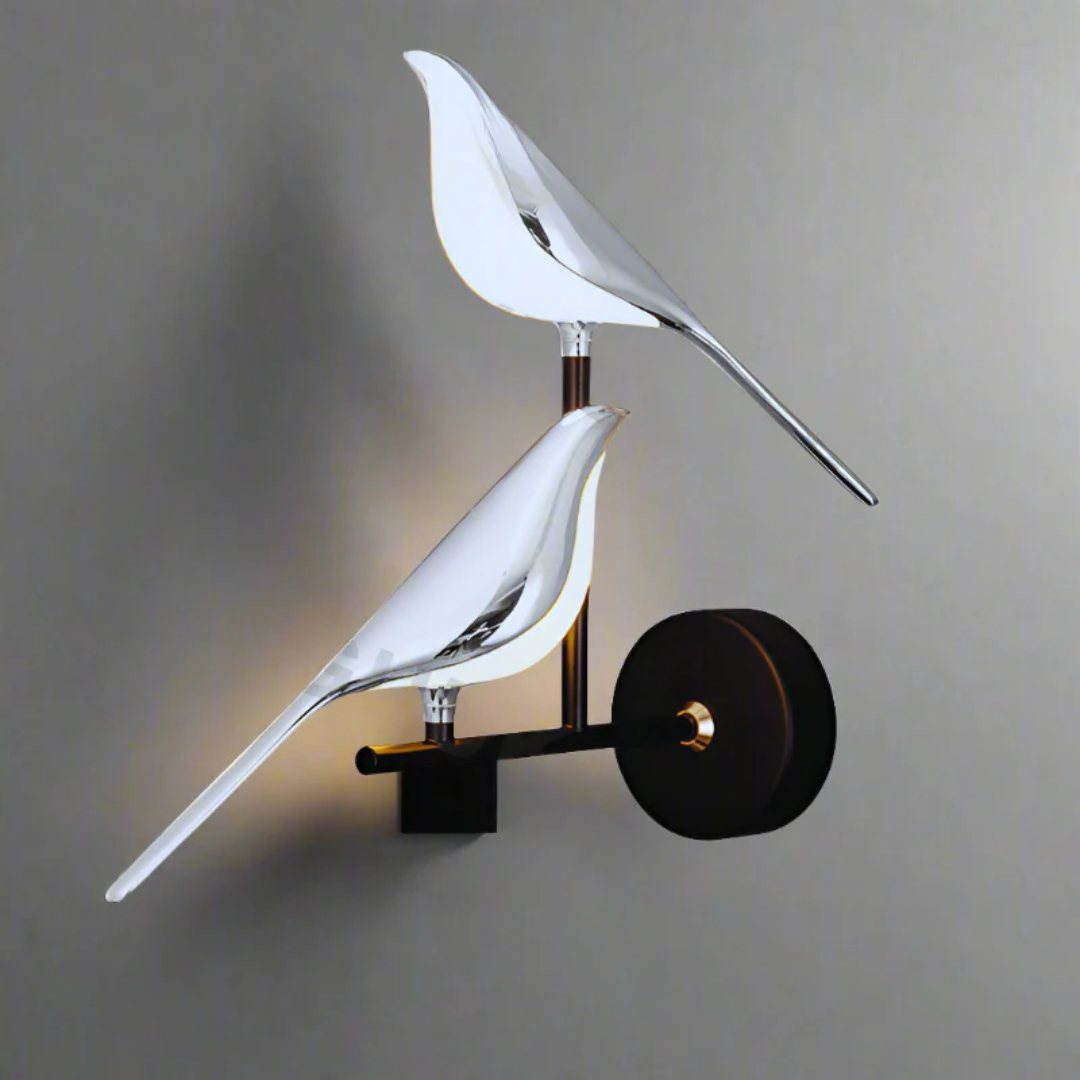 Rotating LED Wall Lamp - LuminaBird-2 Main Silver Coupler-White Light-Nora Luxe