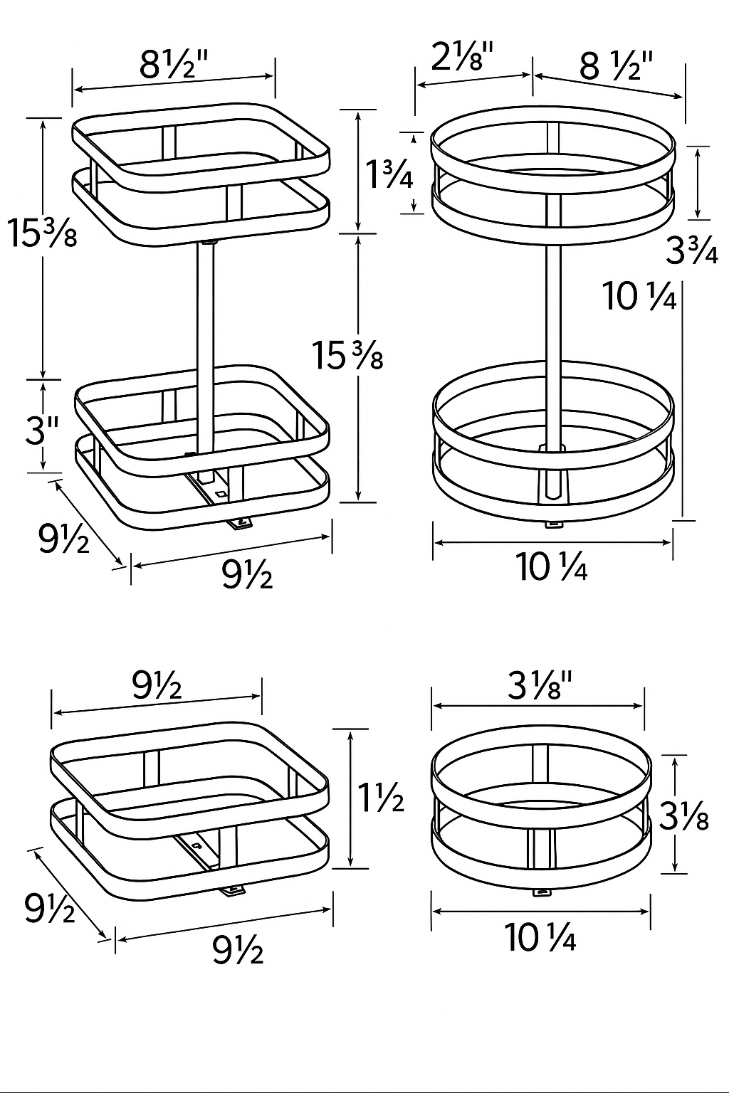 Rotating Storage Rack - TwistRack 360°-Round-1 Layer-Nora Luxe