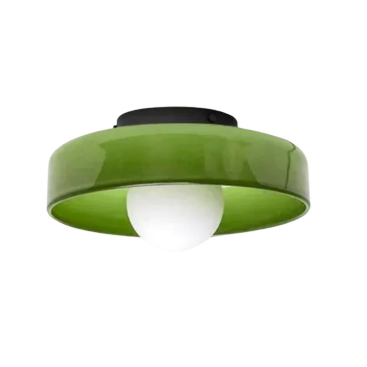 Round Ceiling Lamp with Stylish Functionality - LumiSphere-D9.82*H5.91 inches-Green-Nora Luxe